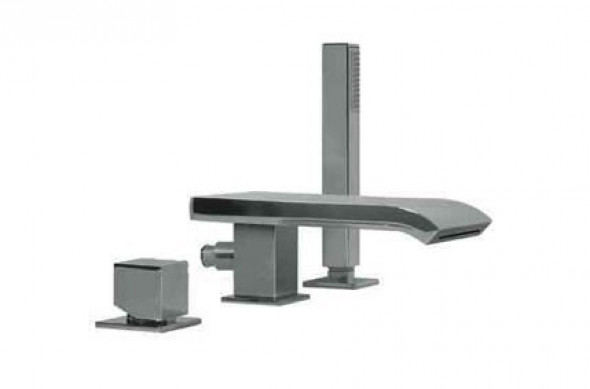 Tres Cuadro bateria wannowa 3-otworowa chrom 1.07.161.02