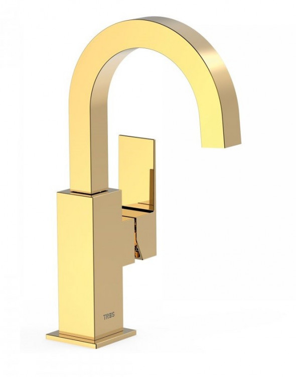Tres Cuadro Colors bateria umywalkowa perlator złoty polerowany 00660502OR