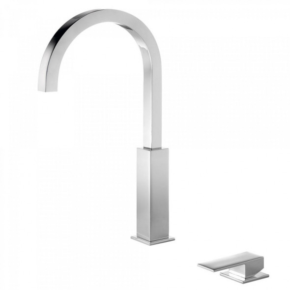 Tres Cuadro Exclusive bateria umywalkowa wysoka chrom 006.105.04