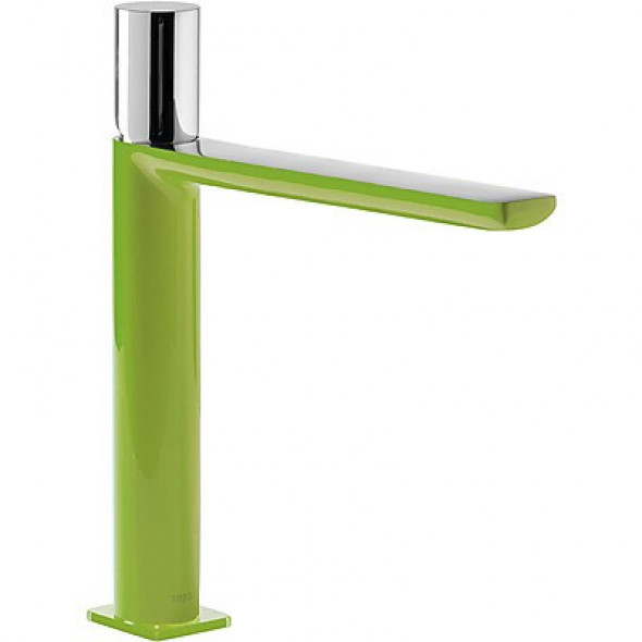 Tres Exclusive Loft-Colors bateria umywalkowa wysoka chrom i zielony 200.203.04.VE