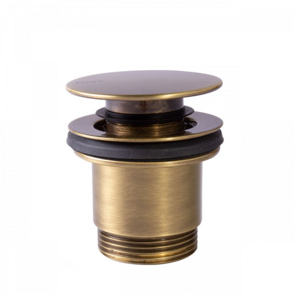 Tres korek umywalkowy click-clack okrągły stary mosiądz 242.840.01.LV