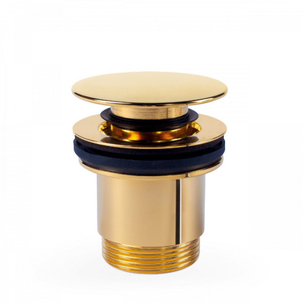 Tres korek umywalkowy click-clack okrągły złoty polerowany 242.840.01.OR