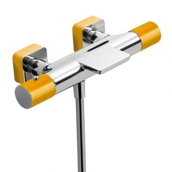 Tres Loft bateria wannowa termostatyczna z zestawem bursztynowy/chrom 200.174.09.AM