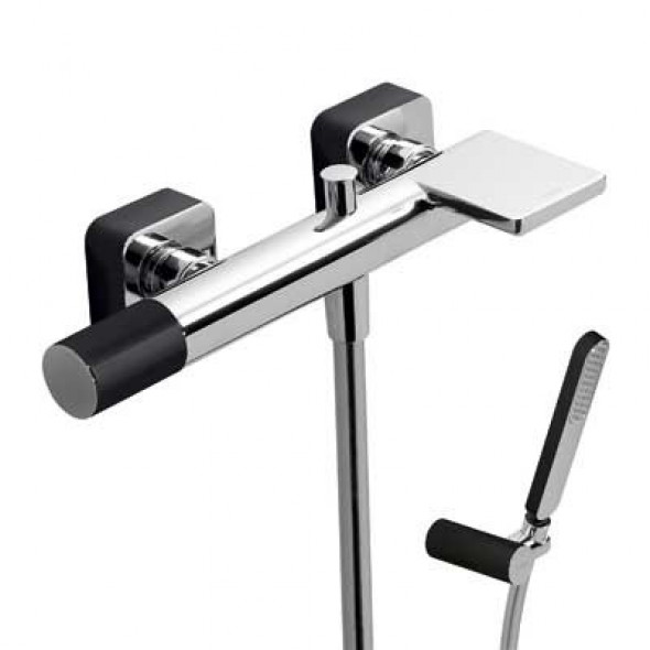 Tres Loft bateria wannowa z zestawem czarny/chrom 200.170.01.NE