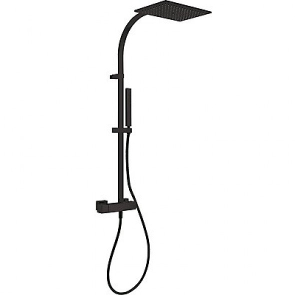 Tres Slim-Tres kolumna natryskowa z deszczownicą 32x22 i słuchawką czarny matowy 202.191.01.NM