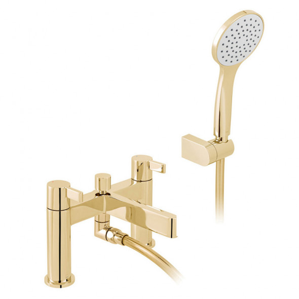 Vado Edit bateria wannowa 2-otworowa złoto polerowane IND-EDI130+K-BG