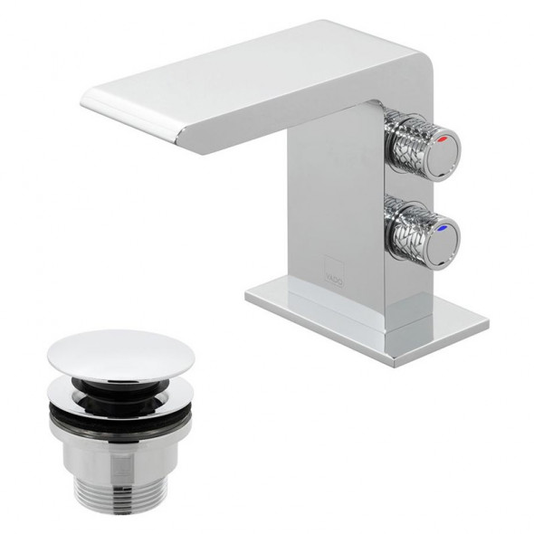 Vado Omika bateria umywalkowa mini z korkiem klik-klak chrom OMI-100M/CC-C/P