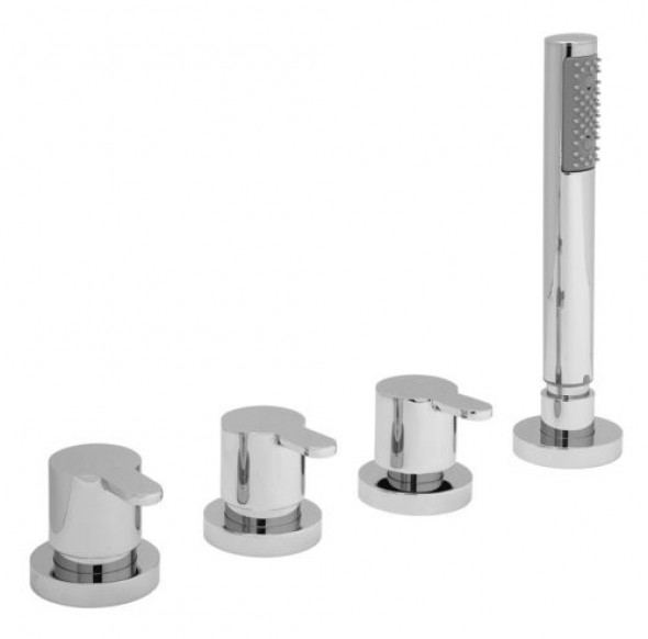 Vado Sense bateria wannowa czterootworowa chrom SEN-135/NS-3/4-C/P