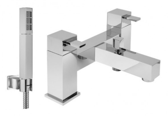 Vado Te bateria wannowa dwuotworowa z zestawem chrom TE-130+K-C/P