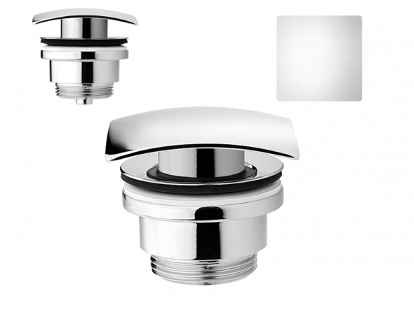 Vedo korek umywalkowy kwadrat click-clack niski chrom połysk VSY5000