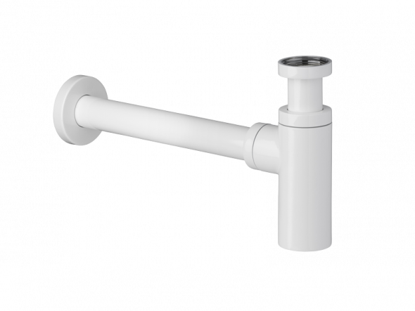 Vedo syfon umywalkowy dekoracyjny okrągły biały matowy VSY1010BI