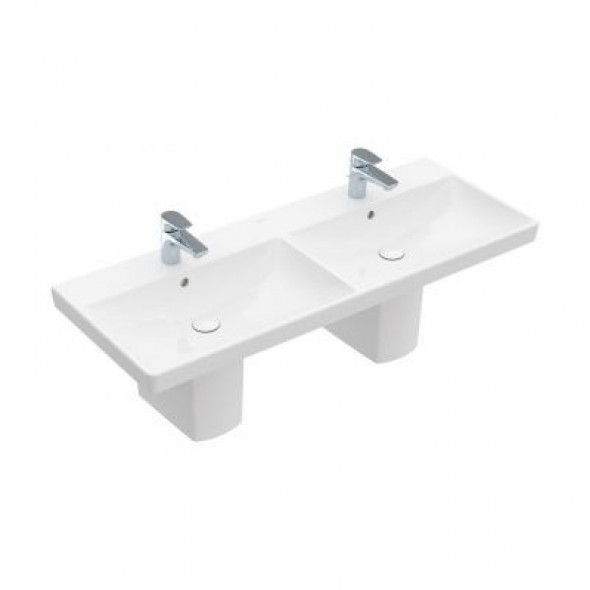 Villeroy&amp;Boch Avento umywalka meblowa podwójna 120 x 47 cm z przelewem biały weiss alpin 4A23CK01