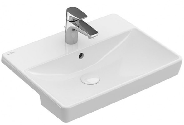 Villeroy&amp;Boch Avento umywalka półblatowa 55cm z przelewem biały weiss alpin 4A065501