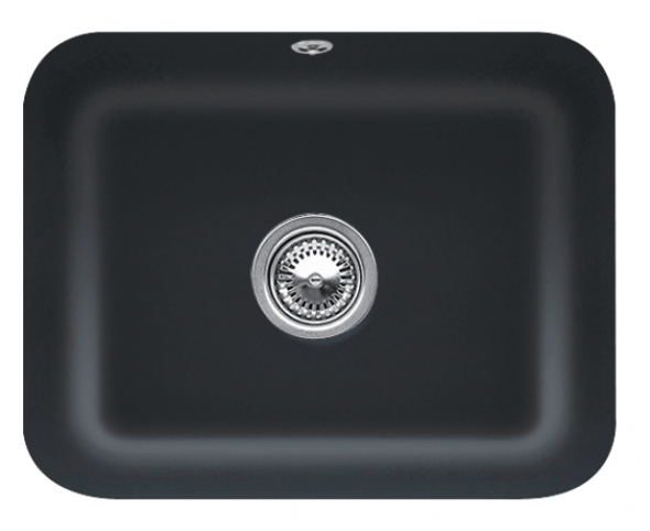 Villeroy&amp;Boch Cisterna 60C zlewozmywak ceramiczny 1 komora podwieszana Ebony CeramicPlus 670601S5