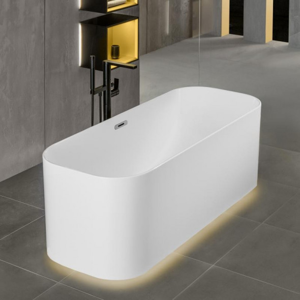 Villeroy&amp;Boch Finion Duo wanna wolnostojąca owalna z Emotion LED 170x70 biały weiss alpin chrom połysk UBQ177FIN7A100V301