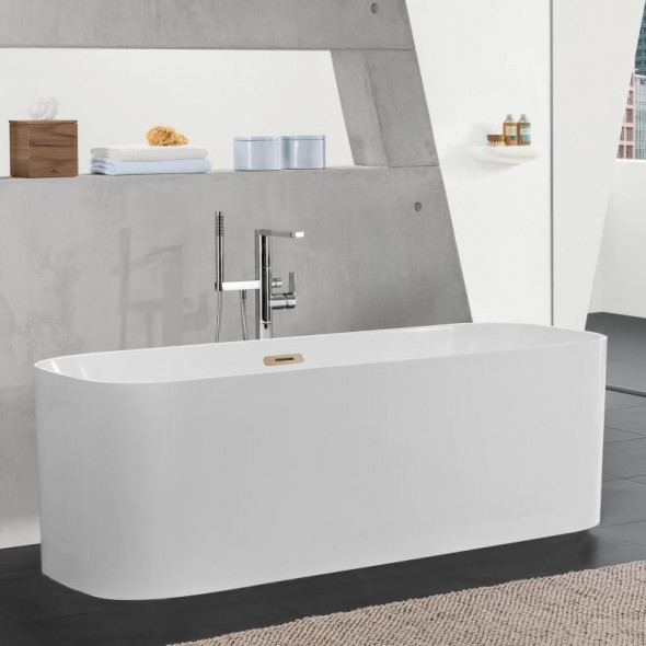 Villeroy&amp;Boch Finion Duo wanna wolnostojąca owalna z napełnianiem przez przelew 170x70 biały weiss alpin złoty UBQ177FIN7N300V401