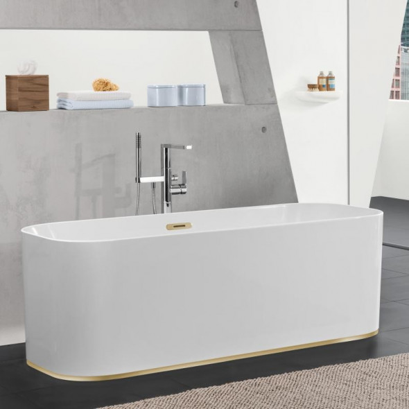Villeroy&amp;Boch Finion Duo wanna wolnostojąca owalna z pierścieniem dekoracyjnym 170x70 biały weiss alpin złoty UBQ177FIN7A300V201