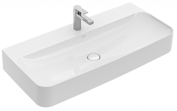 Villeroy&amp;Boch Finion umywalka stawiana na blat z ukrytym przelewem ViFlow 100cm biały weiss alpin ceramicplus 41681BR1