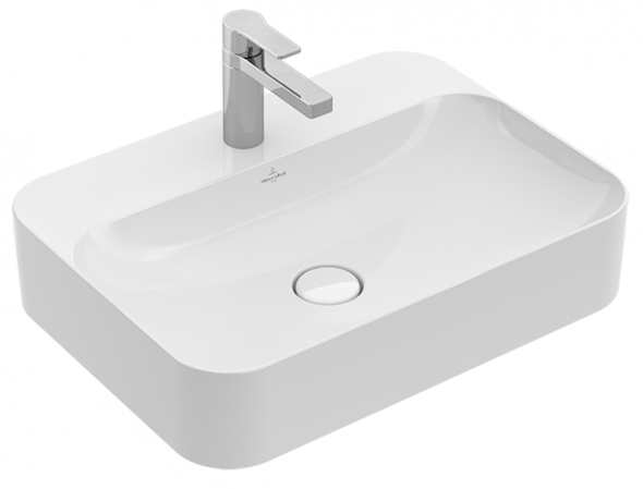 Villeroy&amp;Boch Finion umywalka stawiana na blat z ukrytym przelewem ViFlow 60cm biały weiss alpin ceramicplus 414264R1