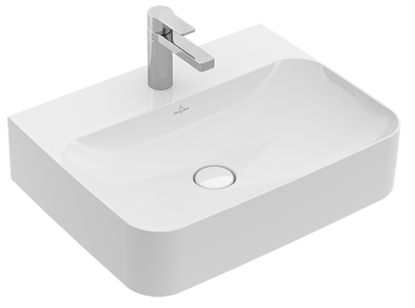 Villeroy&amp;Boch Finion umywalka stawiana na blat z ukrytym przelewem ViFlow 60cm biały weiss alpin ceramicplus 41686CR1