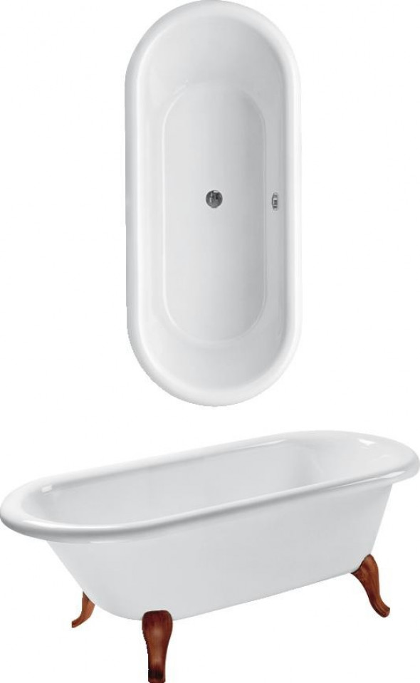 Villeroy&amp;Boch Hommage Duo wanna owalna wolnostojąca 177x77 z nóżkami biała weiss alpin UBQ 180 HOM 700V-01