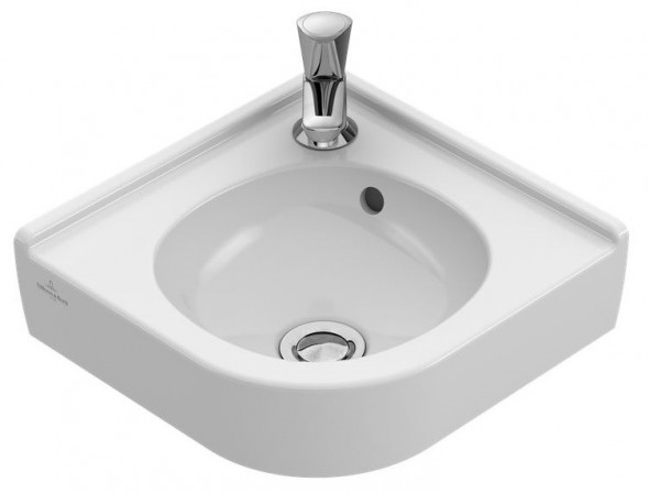 Villeroy&amp;Boch O.Novo Compact umywalka narożna mała 32x32 z przelewem biała weiss alpin 73103201
