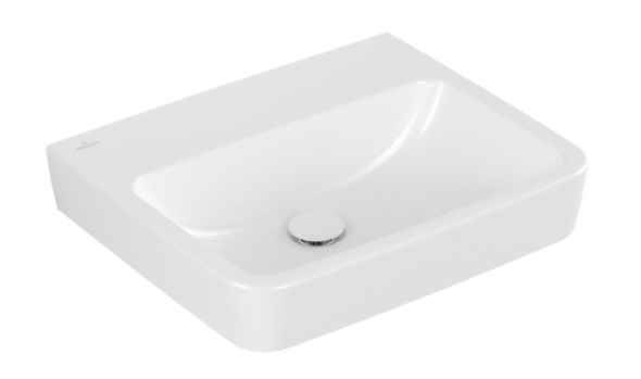 Villeroy&amp;Boch O.Novo umywalka wisząca bez otworu na baterię bez przelewu 55x46 cm biała Weiss Alpin CeramicPlus 4A4158R1