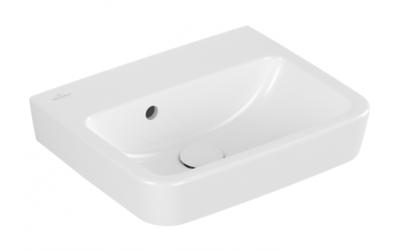 Villeroy&amp;Boch O.Novo umywalka wisząca bez otworu na baterię z przelewem 45x37 cm biała Weiss Alpin 43444701