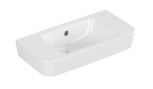 Villeroy&amp;Boch O.Novo umywalka wisząca mała bez otworu na baterię 50x25 cm biała Weiss Alpin CeramicPlus 434252R1