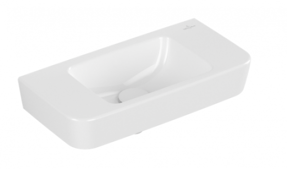 Villeroy&amp;Boch O.Novo umywalka wisząca mała bez otworu na baterię bez przelewu 50x25 cm biała Weiss Alpin 43425301