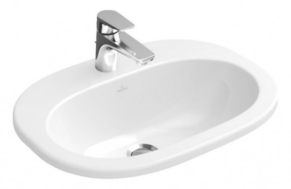 Villeroy&amp;Boch O.Novo umywalka wpuszczana w blat 56cm 56x40,5 bez przelewu biała weiss alpin 41615701