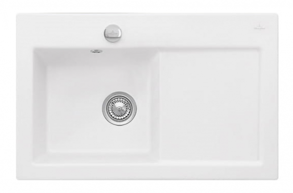 Villeroy&amp;Boch Subway 45 zlewozmywak ceramiczny 1 komora z lewej strony Snow White CeramicPlus 677202KG