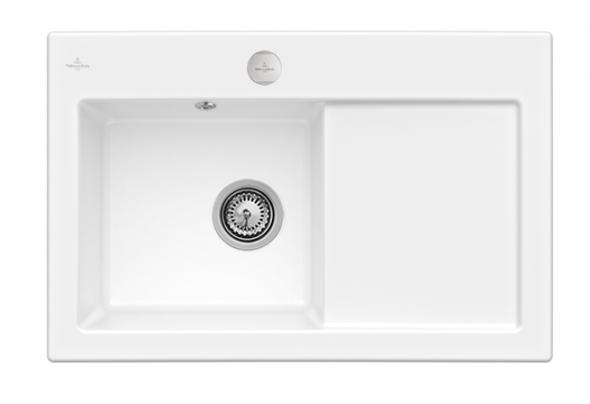 Villeroy&amp;Boch Subway 45 zlewozmywak ceramiczny 1 komora z lewej strony Weiss Alpin CeramicPlus 677202R1