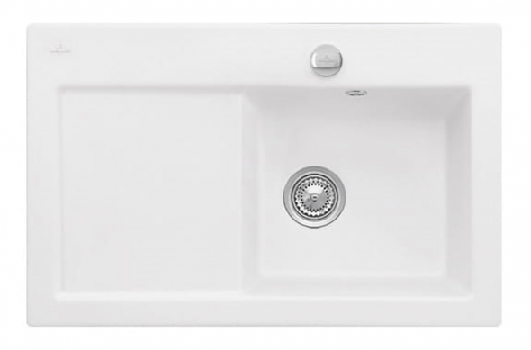Villeroy&amp;Boch Subway 45 zlewozmywak ceramiczny 1 komora z prawej strony Snow White CeramicPlus 671402KG