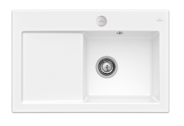 Villeroy&amp;Boch Subway 45 zlewozmywak ceramiczny 1 komora z prawej strony Weiss Alpin CeramicPlus 671402R1