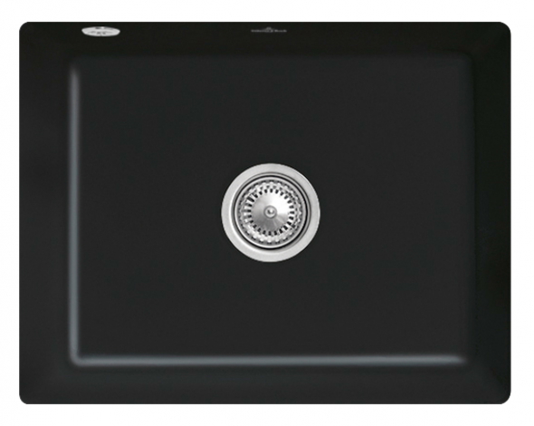 Villeroy&amp;Boch Subway 60SU zlewozmywak ceramiczny 1 komora podwieszana Ebony CeramicPlus 331001S5