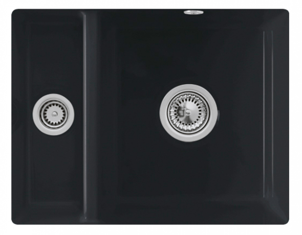 Villeroy&amp;Boch Subway 60XU zlewozmywak ceramiczny 1,5 komory podwieszanej Ebony CeramicPlus 675801S5