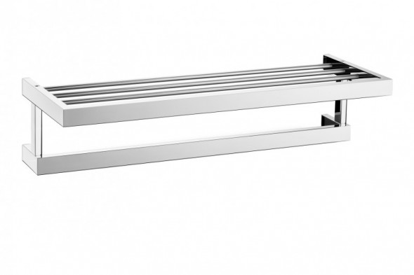 ZACK Linea półka łazienkowa z relingiem stal nierdzewna polerowana 40024