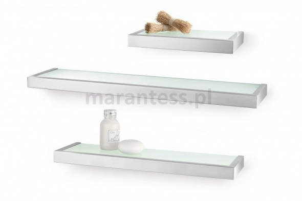ZACK Linea półka szklana 60 cm stal nierdzewna matowa 40385