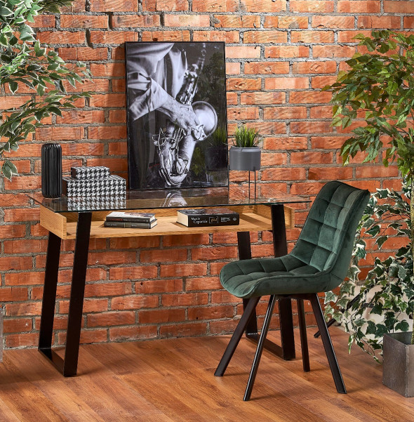 Biurko B-36 dąb złoty/czarny