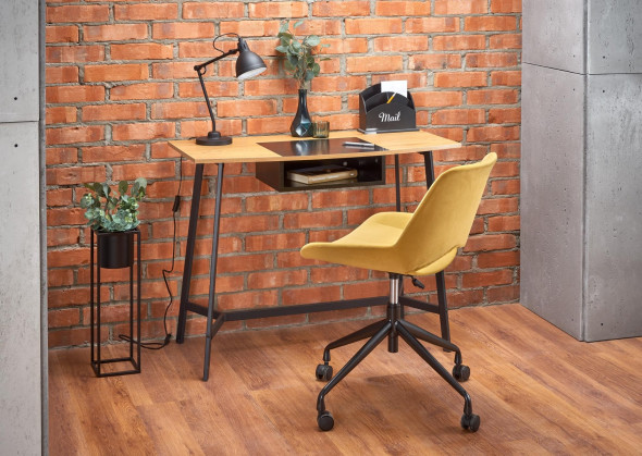 Biurko B41 dąb złoty/czarny