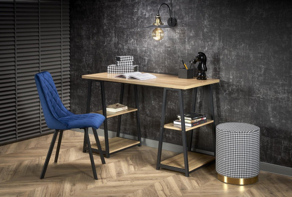 Biurko B44 dąb sonoma/czarne