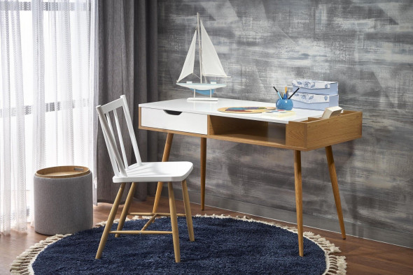 Biurko B45 białe/dąb