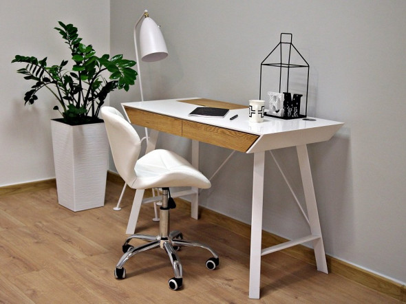 Biurko CLEO biały mat/dąb
