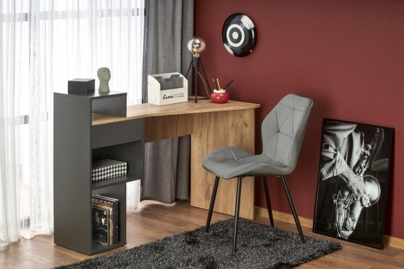 Biurko CONTI antracyt/dąb