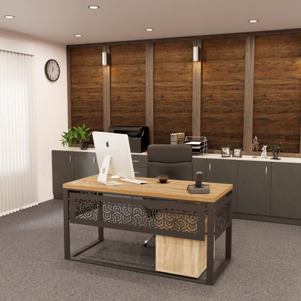 Biurko ENORA dąb/czarne