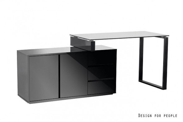 Biurko MARIN czarny połysk