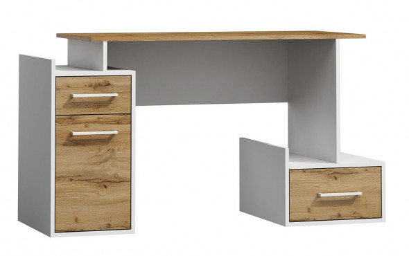 Biurko młodzieżowe B-009 dab wotan/biały mat