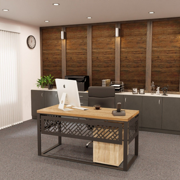 Biurko NIKOW dąb/czarne