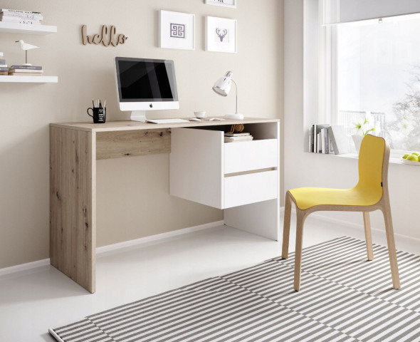 Biurko PACO 3 dąb/biały mat